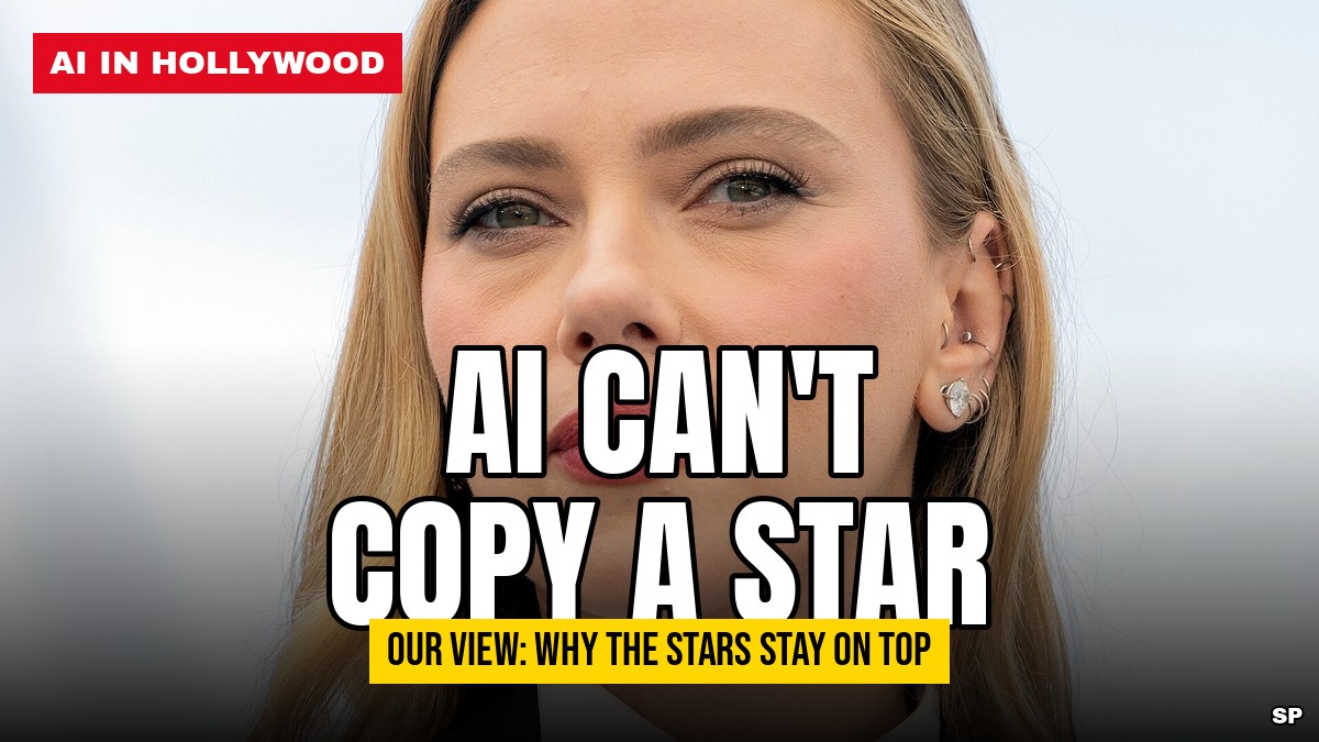 AI in Hollywood: why celebrities stay relevant, Scarlett Johansson news graphic
