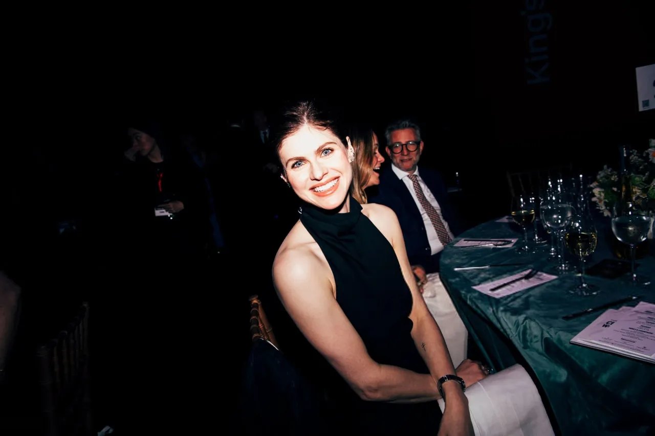 Alexandra Daddario at a table at the King's Trust Global Gala 2026