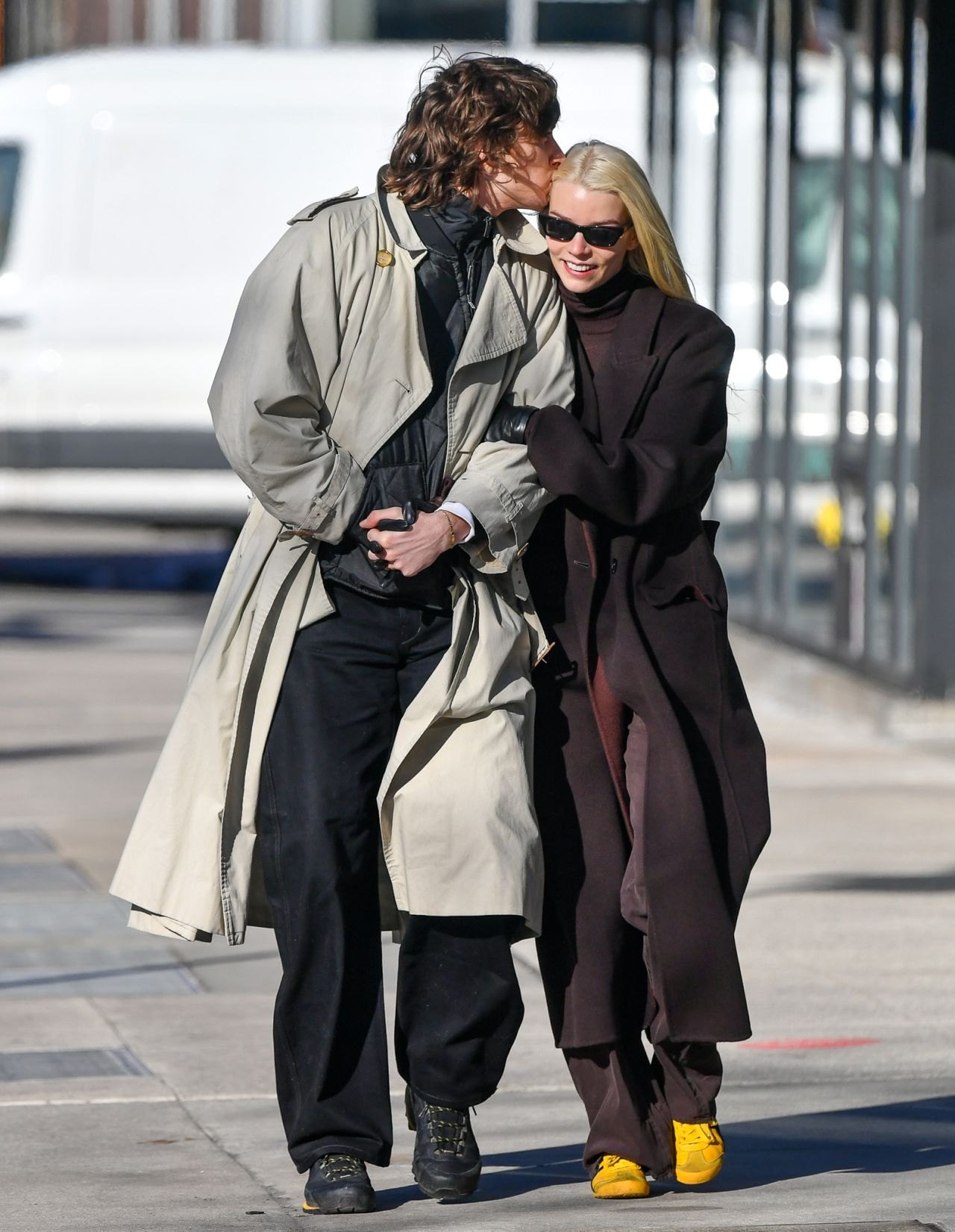 Anya Taylor-Joy and Malcolm McRae sharing a playful moment in New York, February 2025, photo 2