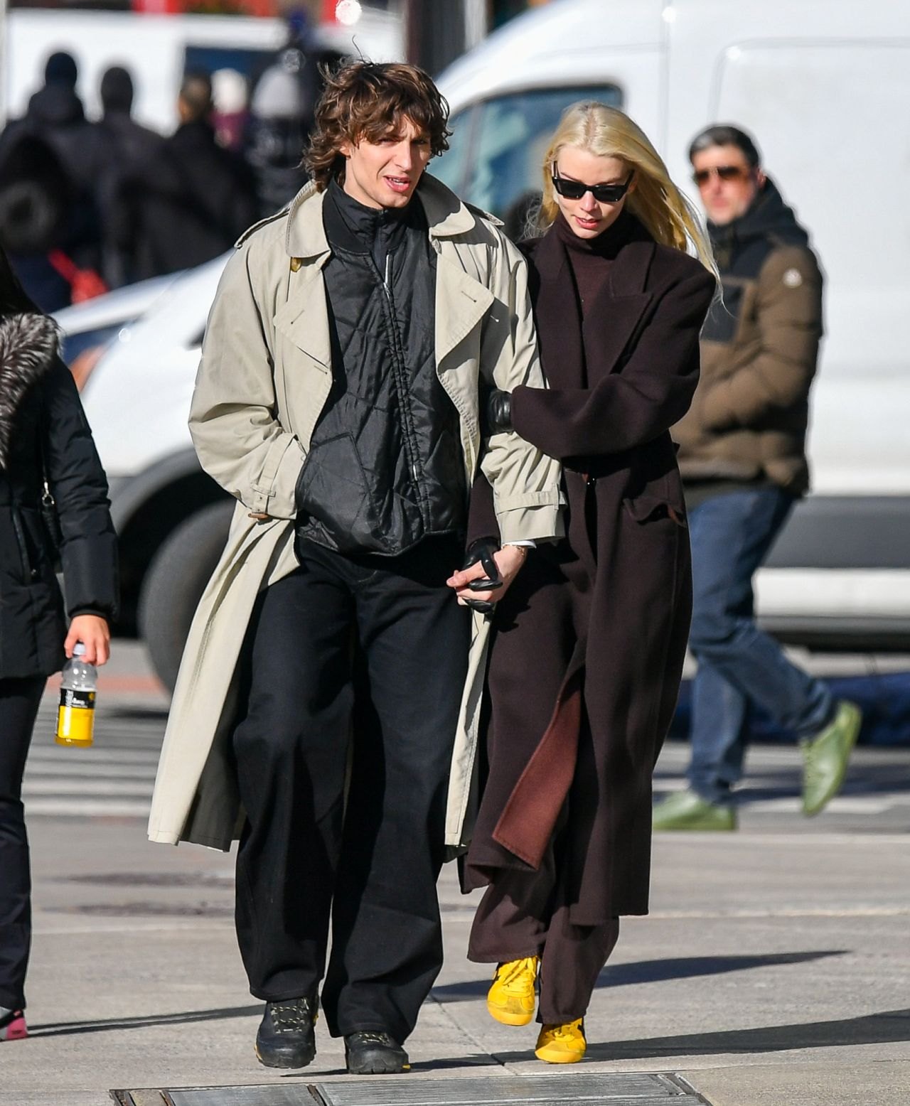 Anya Taylor-Joy and Malcolm McRae sharing a playful moment in New York, February 2025, photo 3
