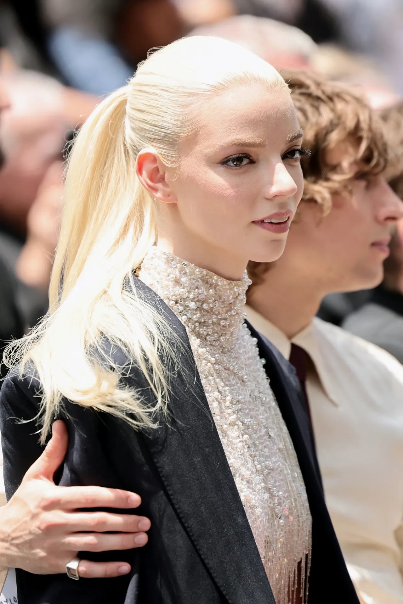 Anya Taylor-Joy in a vintage Bob Mackie beaded dress at Miley Cyrus's Walk of Fame ceremony, May 2026, photo 3