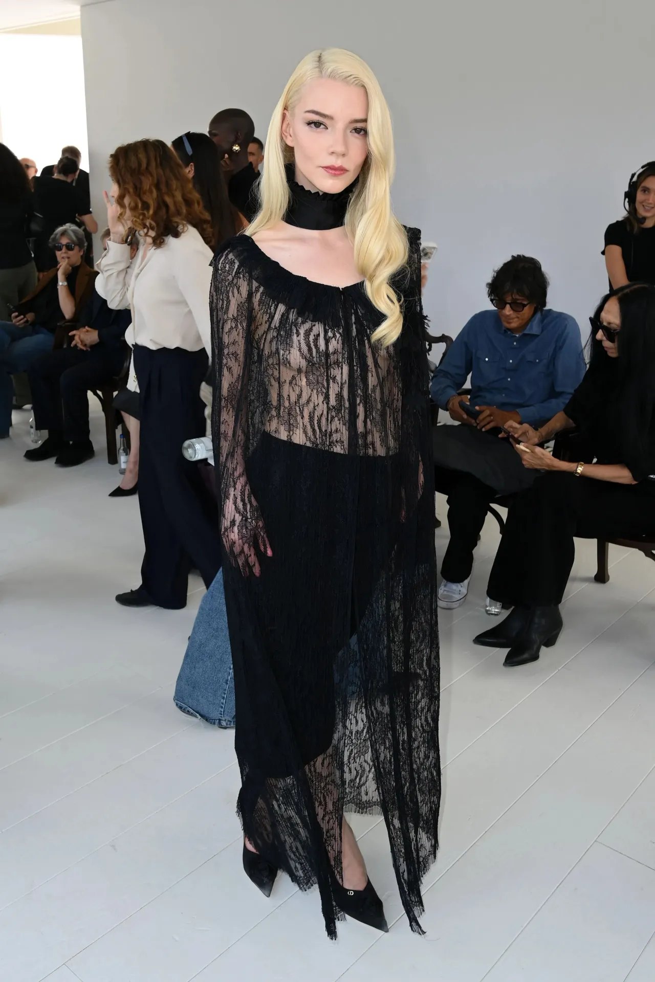 Anya Taylor-Joy in sheer black Dior lace at Paris Fashion Week, 2026, photo 2