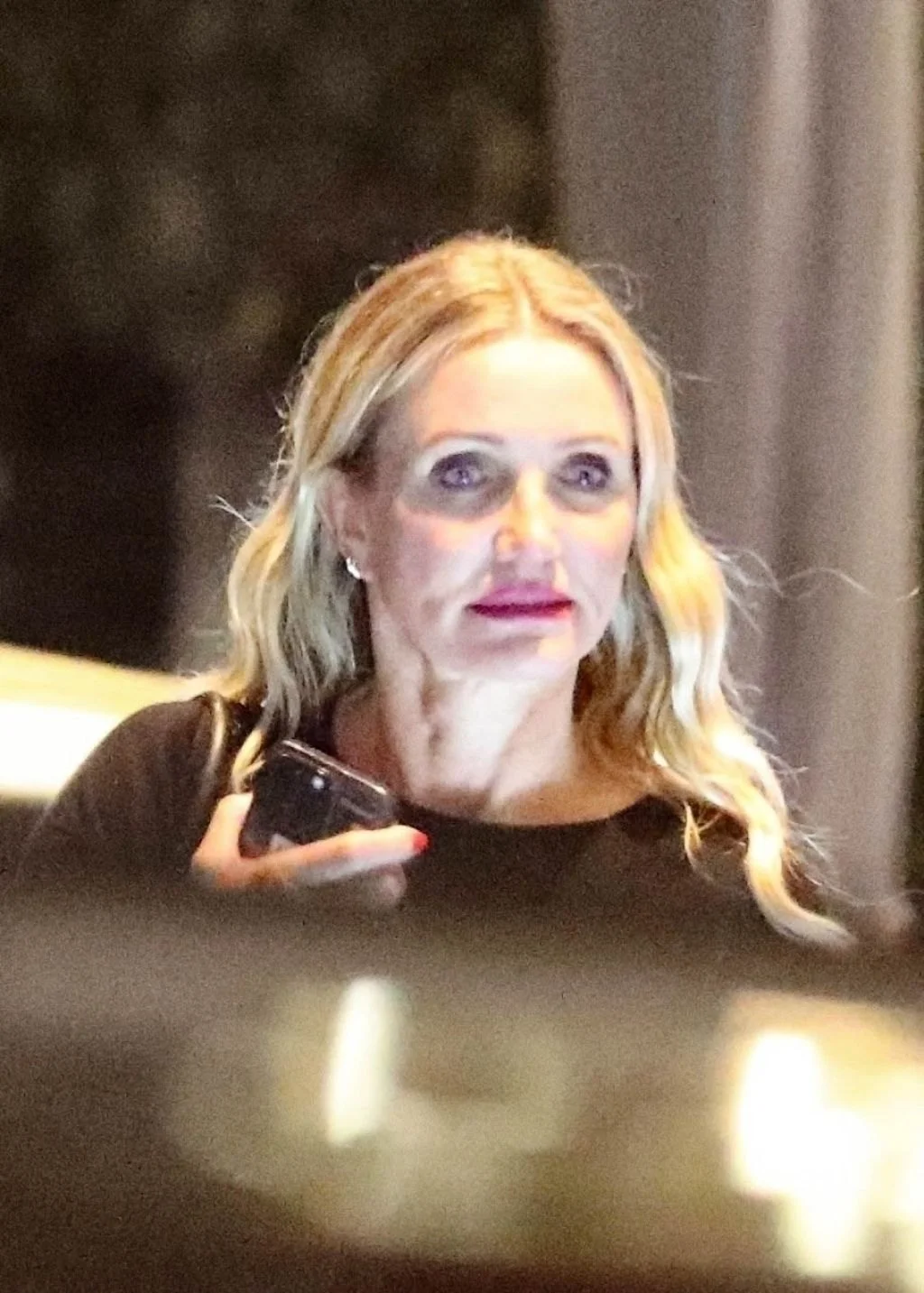 Cameron Diaz at Sunset Towers Hotel in West Hollywood, November 2024
