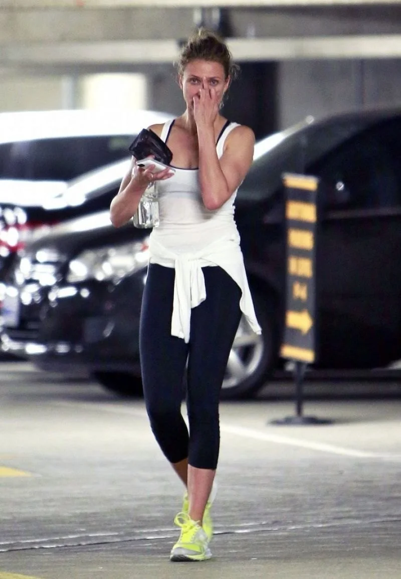 Cameron Diaz in leggings leaving a gym in West Hollywood, May 2014, photo 3