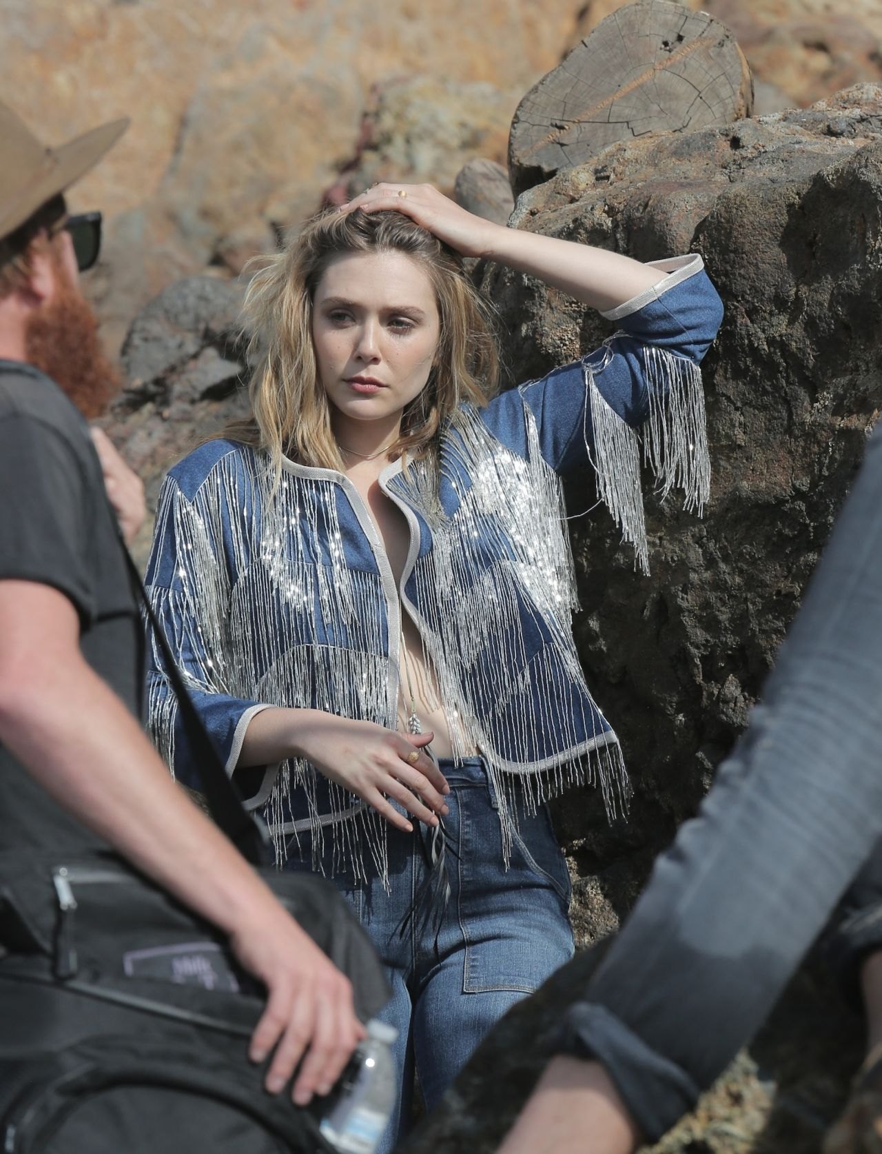 Elizabeth Olsen in a floral dress for a Malibu beach photoshoot, March 2015, photo 3