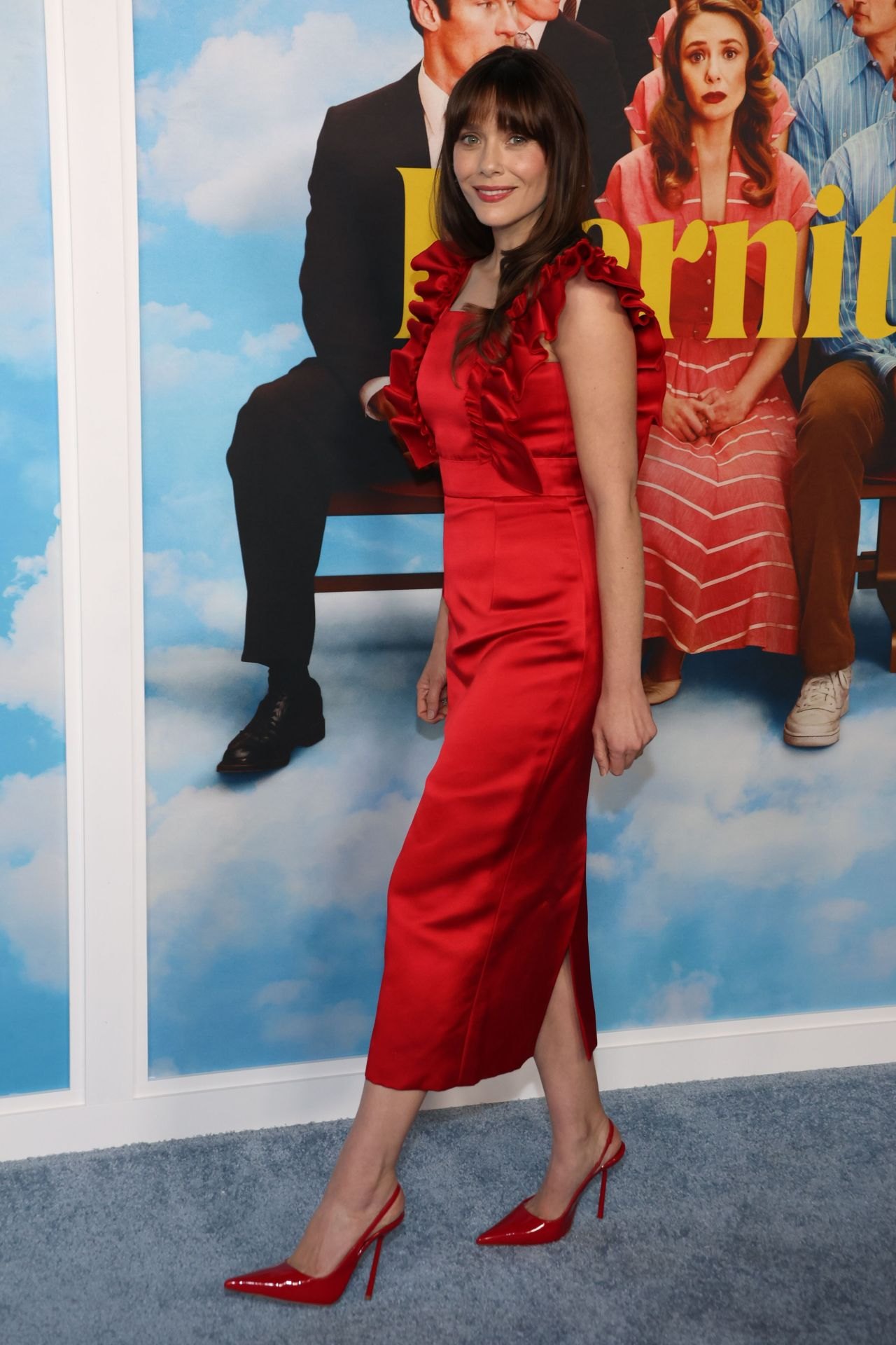 Elizabeth Olsen in a red ruffled dress at an A24 Eternity screening in Los Angeles, 2025, photo 4