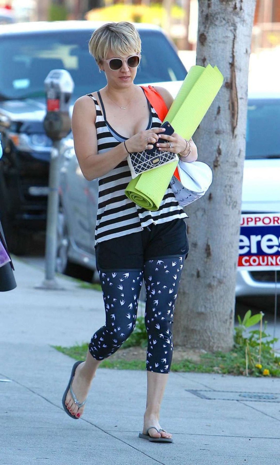 Kaley Cuoco in Leggings - Out in Brentwood, March 2015