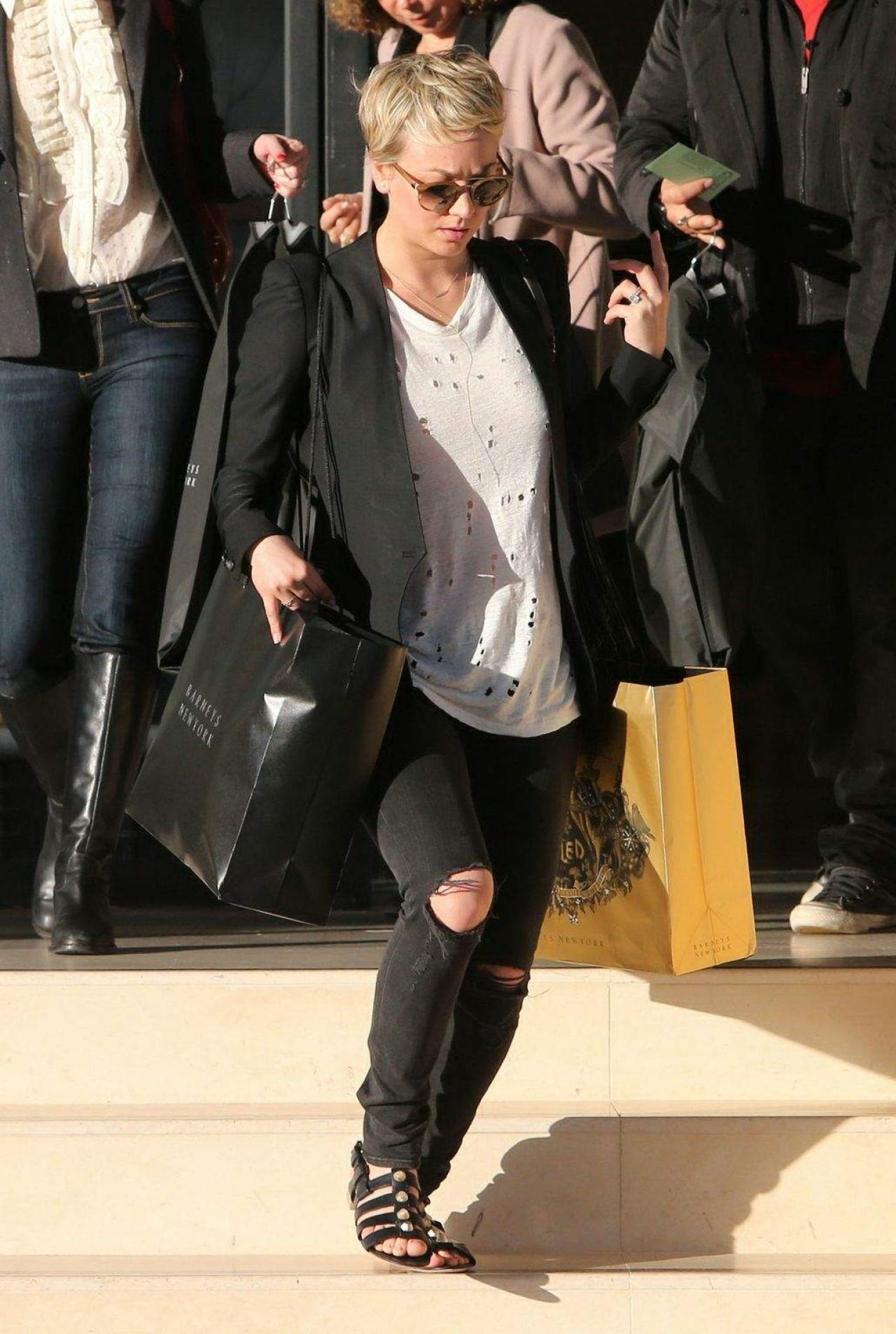 Kaley Cuoco - Doing Christmas Shopping at Barneys - December 2014