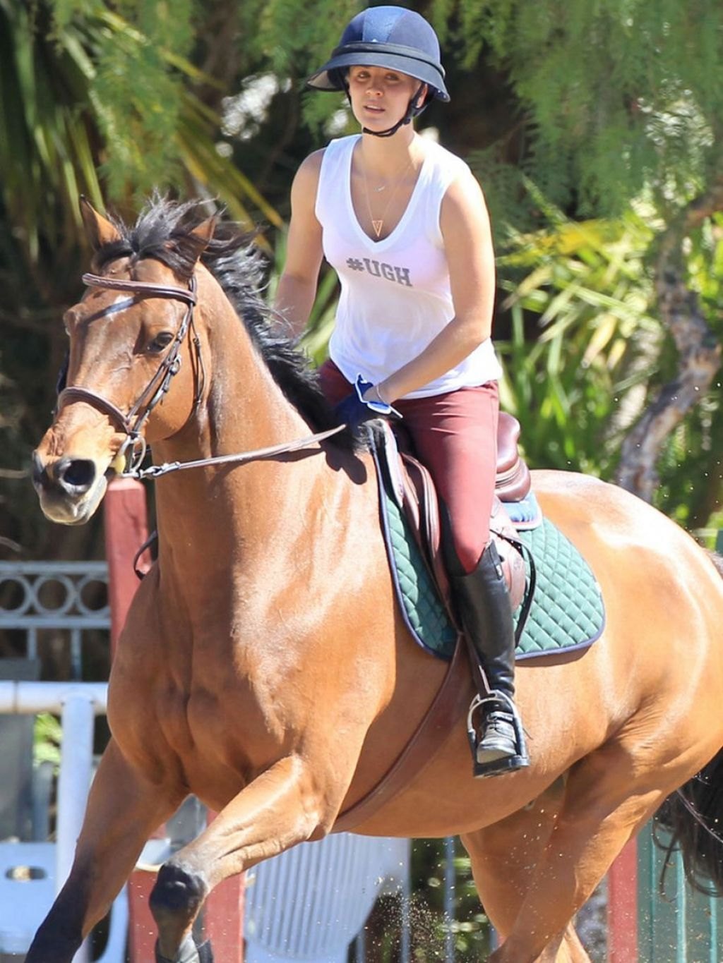 Kaley Cuoco - Riding Her Horse in Moorpark - October 2014