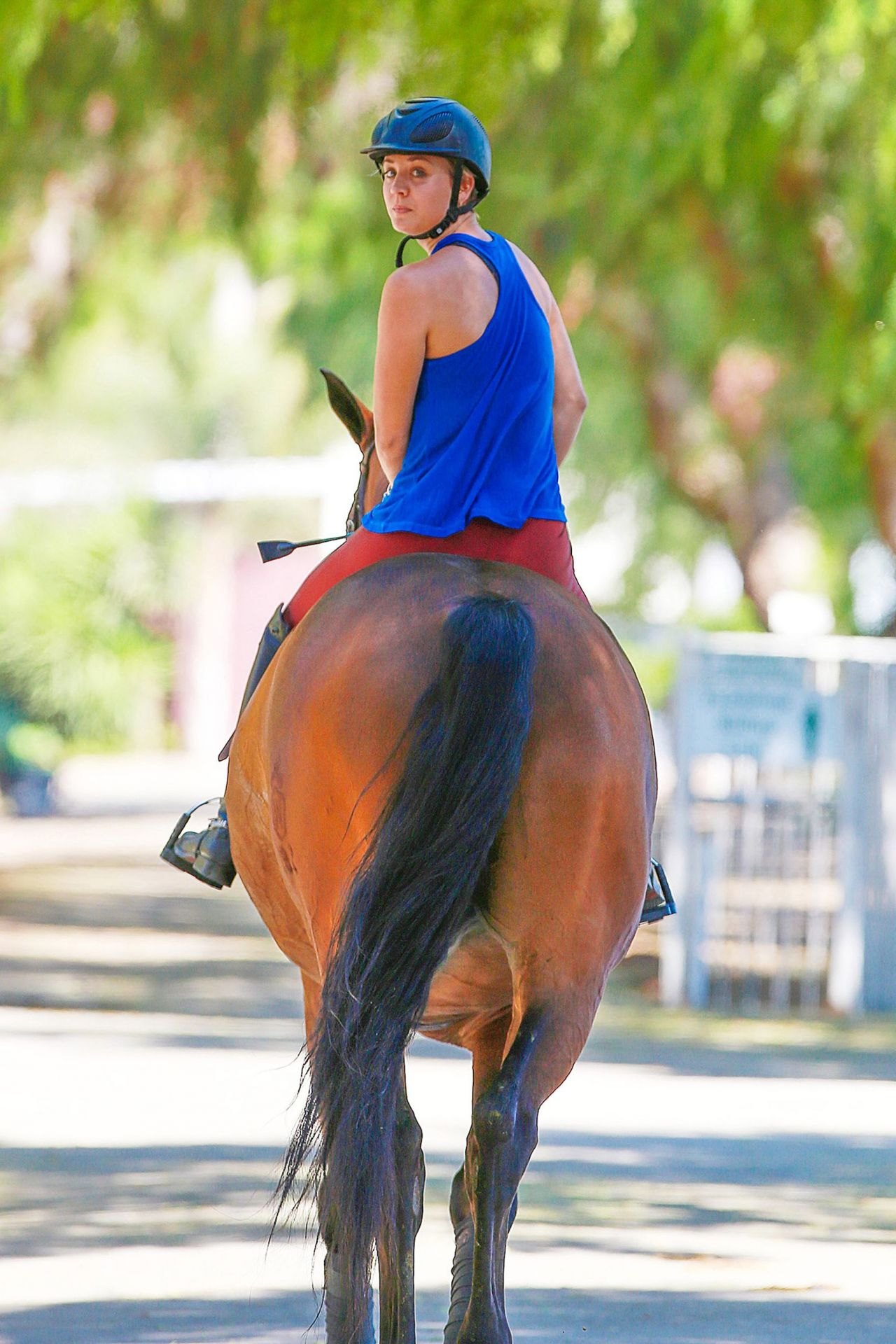 Kaley Cuoco - Riding Her Horse in Simi Valley - September 2014