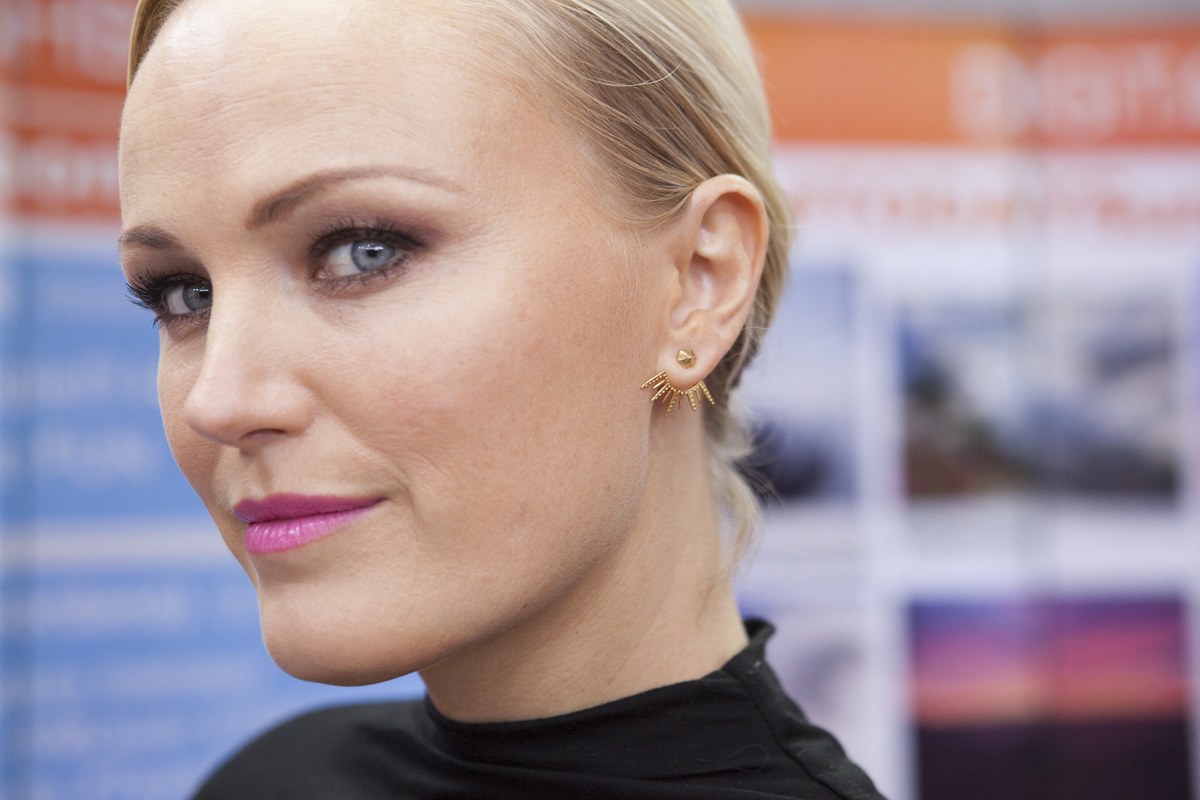 Malin Akerman close-up in a black top at the TODAY Show in New York, 2015