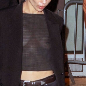 Zoe Kravitz tits in sheer tank top