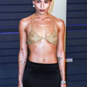 Zoe Kravitz naked tits in see-through