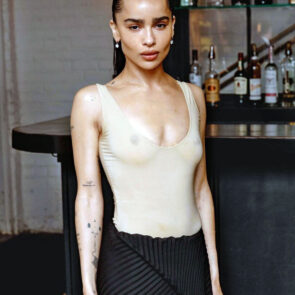 Zoe Kravitz nude tits in sheer